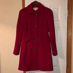 MICHAEL Michael Kors red wool pea coat
